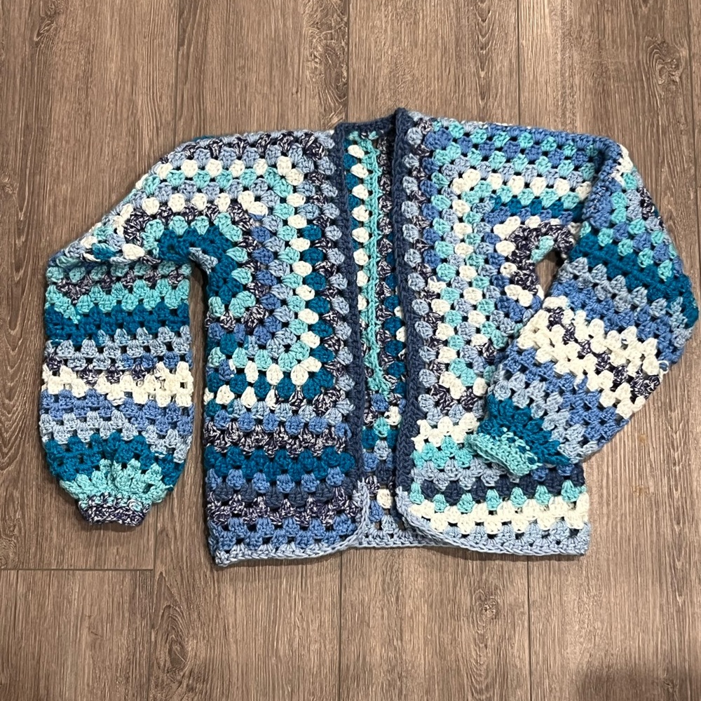 Handmade Blue Crochet Cardigan
